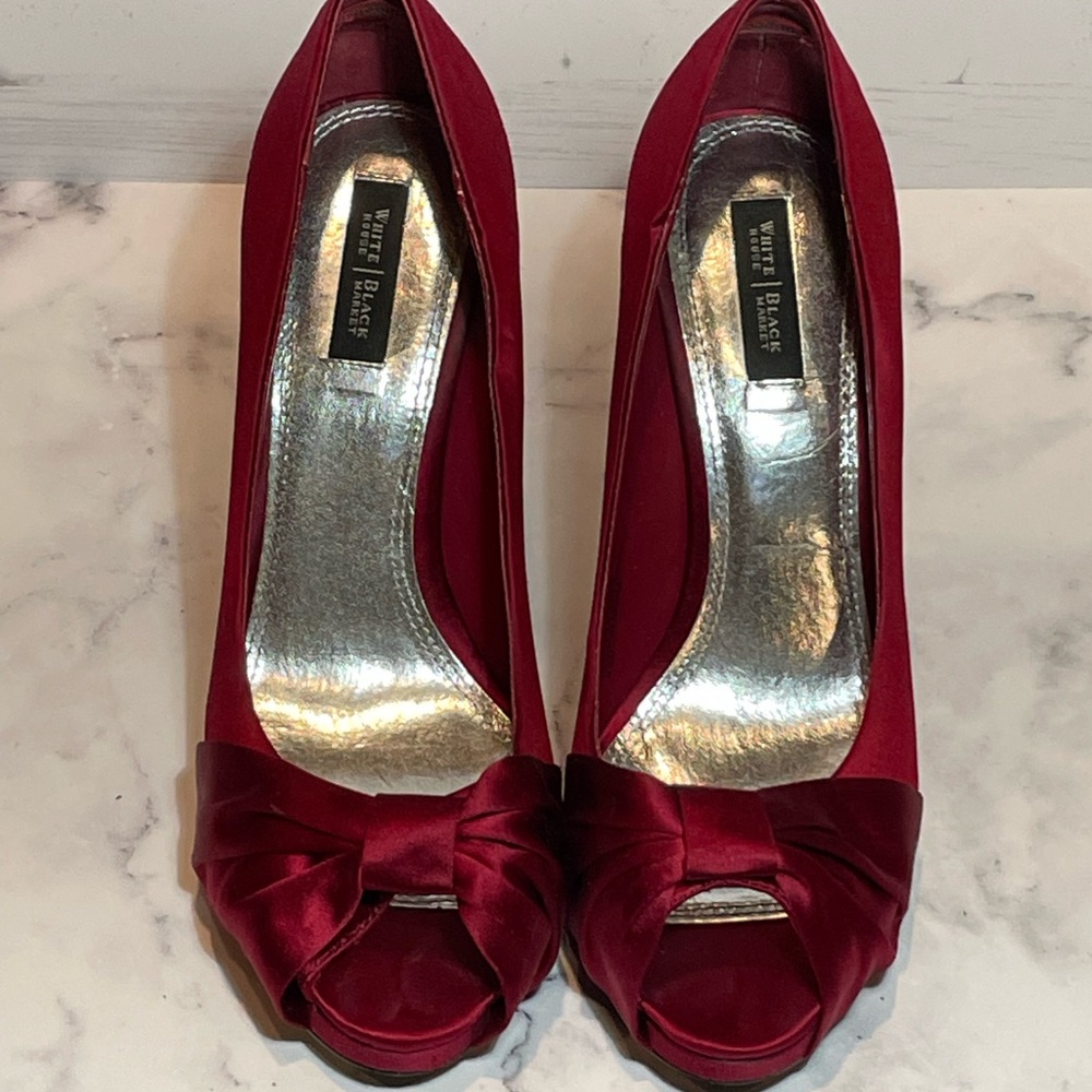 White House Black Market Satin Heels